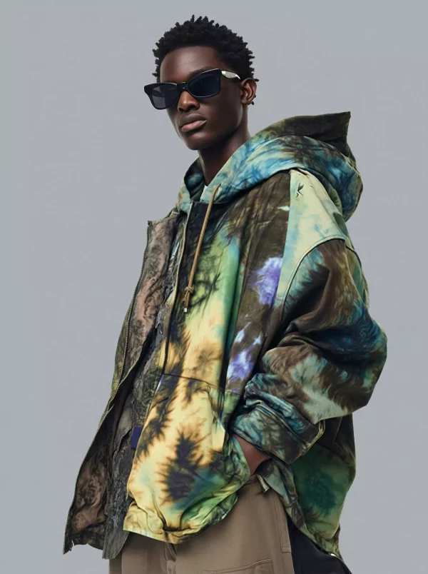 Floral Panel Button-Up Shirt