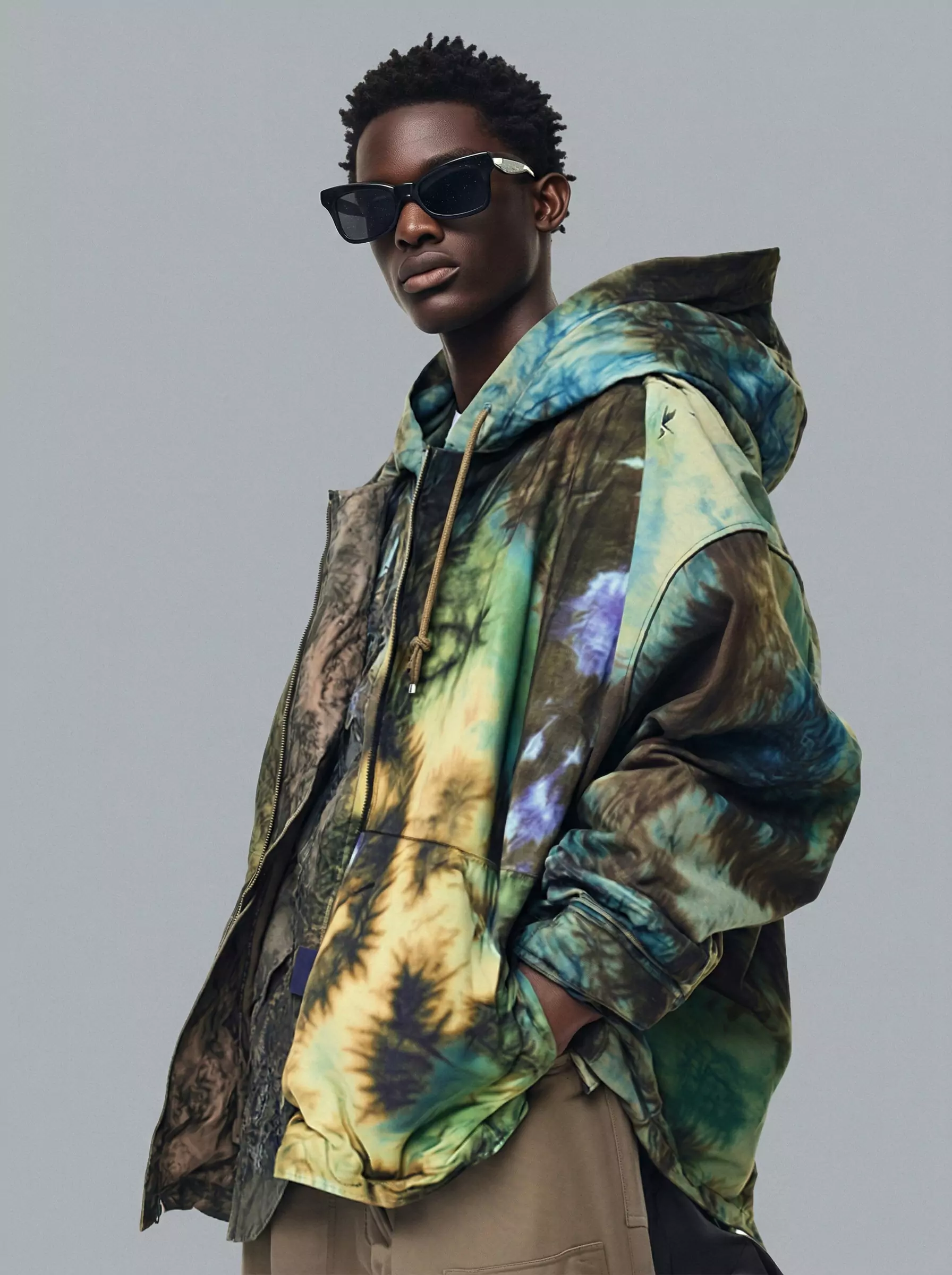 Floral Panel Button-Up Shirt - Image 1